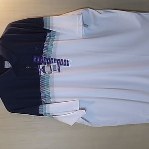 Callaway Moisture Wicking Golf Shirt Men's Size XXL Blue, green, gray & white